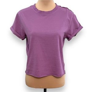 3/$30 Wild Fable Distressed Boxy Short Sleeve T-Shirt Tee Violet Purple S/Small
